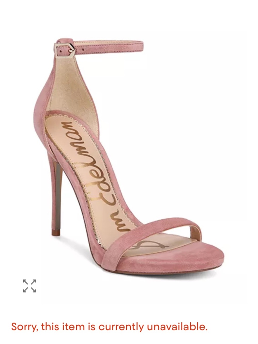 Sam Edelman Dusty Rose Nude Pink Suede Ankle-Strap Stiletto Sandal size 9